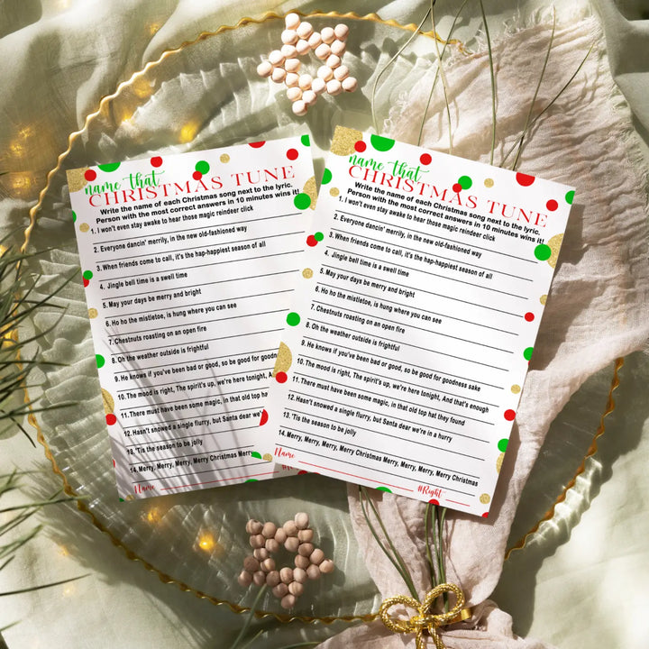 Christmas Party Trivia Game - Fun Activity for Adults - Movie & Song Questions - 25 Guests - Paper Clever Party