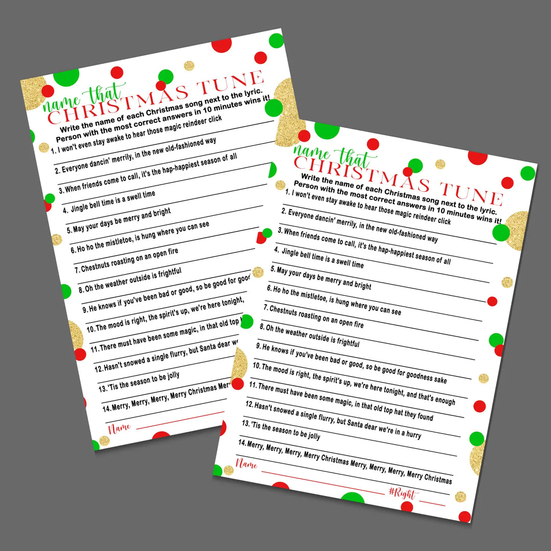 Christmas song trivia game – printable holiday music quiz instant download festive fun 5x7 & letter size original