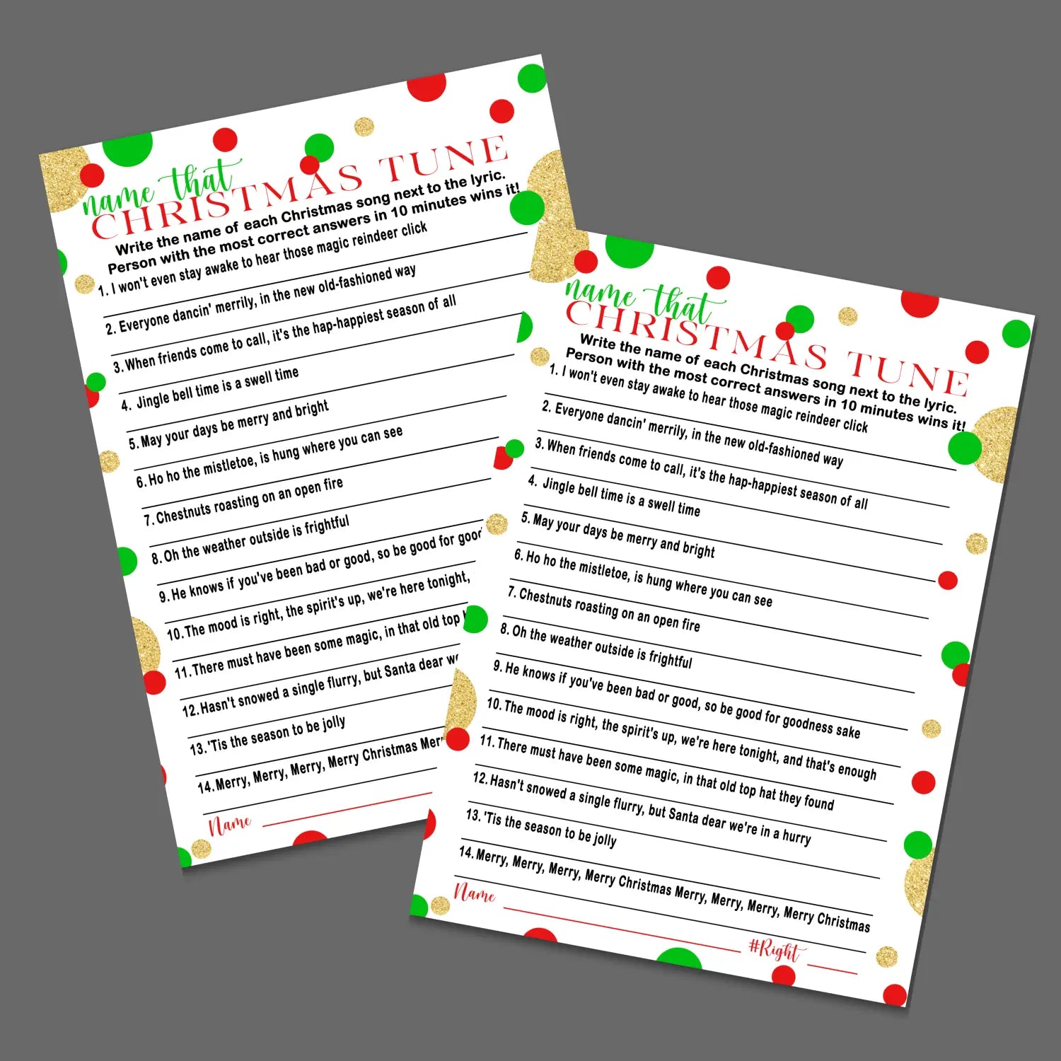 Christmas song trivia game – printable holiday music quiz instant download festive fun 5x7 & letter size original
