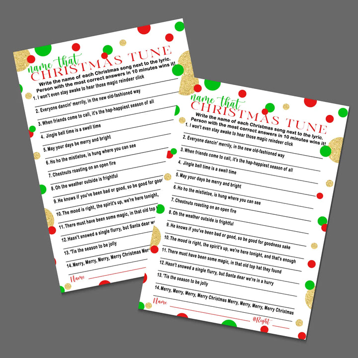 Christmas song trivia game – printable holiday music quiz instant download festive fun 5x7 & letter size original