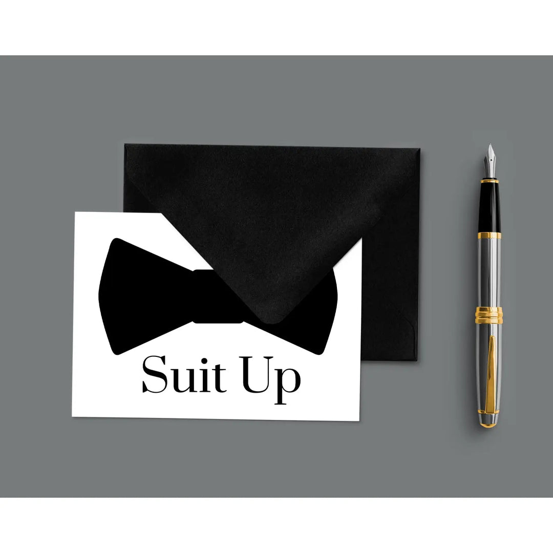 Classic Black Envelope Groomsmen Wedding Invitations - 8-Pack - Paper Clever Party