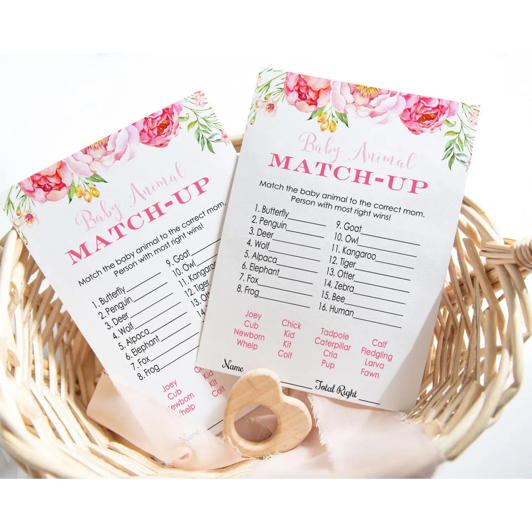 Cottage floral baby shower game cards (25 pack) - party games