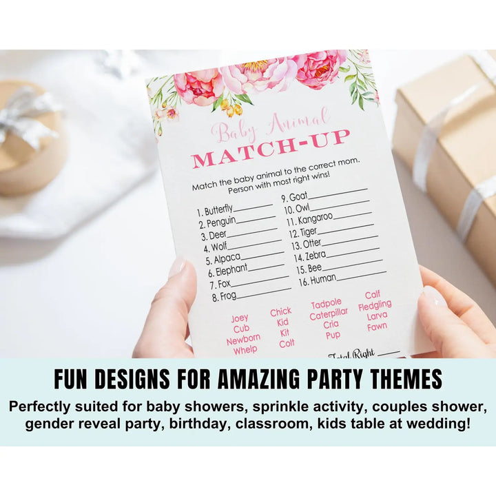 Cottage floral baby shower game cards (25 pack) - party games