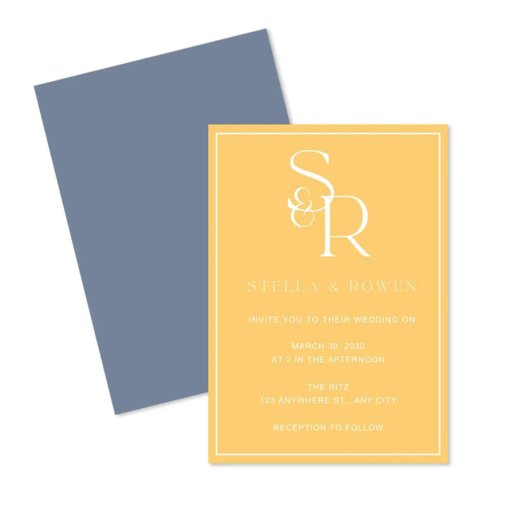 Custom minimalist wedding invitations: personalized initials premium cardstock celestial skies collection - invitations