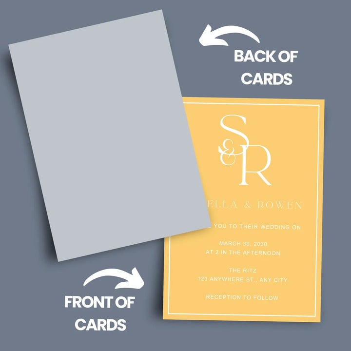 Custom minimalist wedding invitations: personalized initials premium cardstock celestial skies collection - invitations