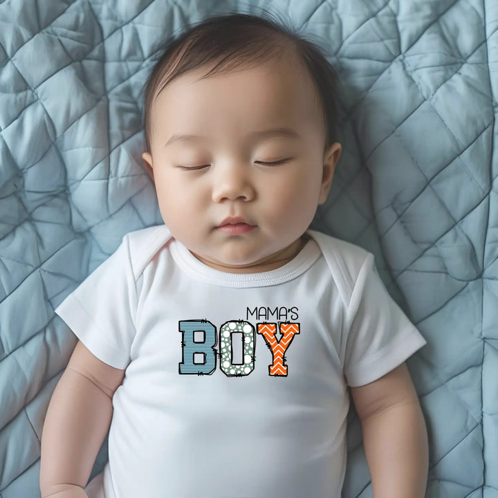 Cute baby bodysuit with mama’s boy design infant clothing for shower birthdays newborn gift unisex wear family matching