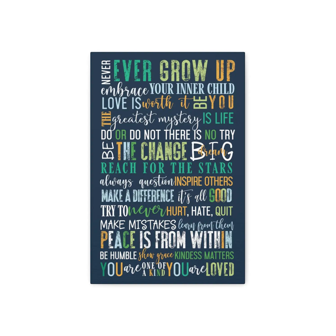 Dandelion Wall Canvas Inspiring Words & Positive Quotes - Nursery Print, Kids Room Decor, Family Rules - Paper Clever Party