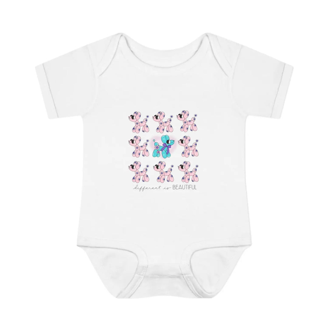 Different is beautiful baby bodysuit balloon animal infant onesie motivational inspiring gift 0-24 months cute shower
