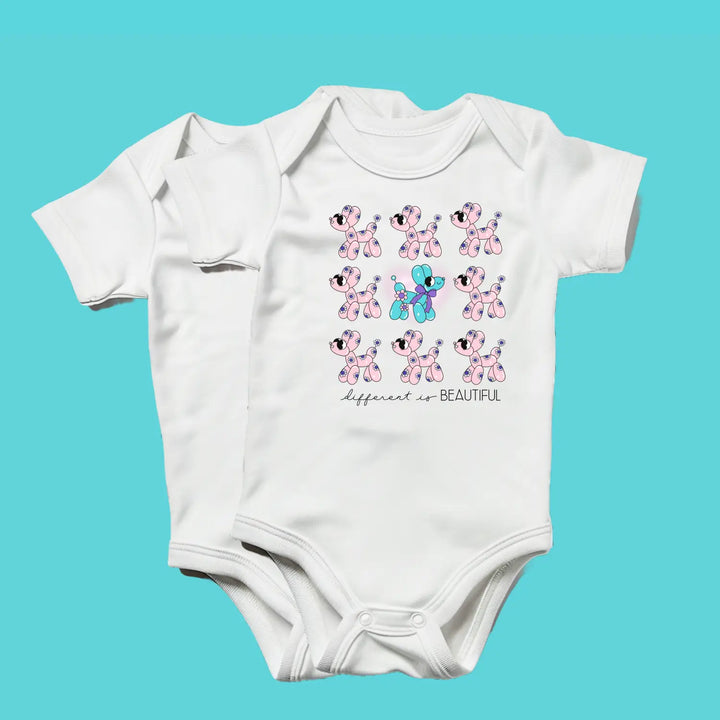 Different is beautiful baby bodysuit balloon animal infant onesie motivational inspiring gift 0-24 months cute shower