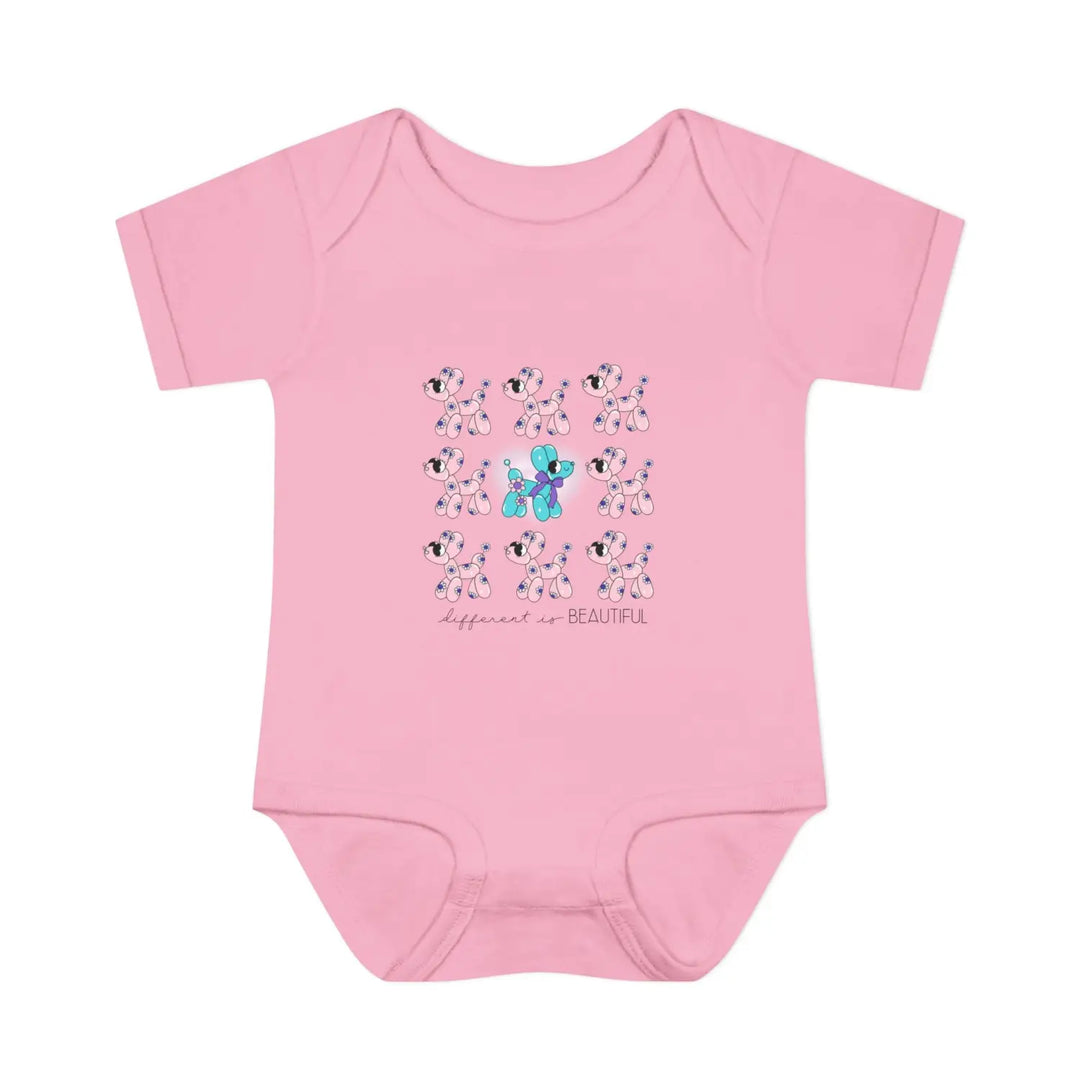Different is beautiful baby bodysuit balloon animal infant onesie motivational inspiring gift 0-24 months cute shower