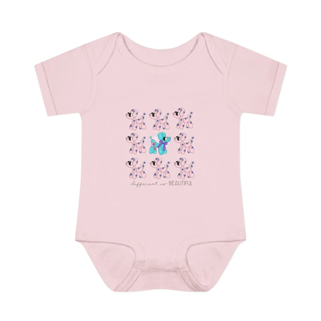 Different is beautiful baby bodysuit balloon animal infant onesie motivational inspiring gift 0-24 months cute shower