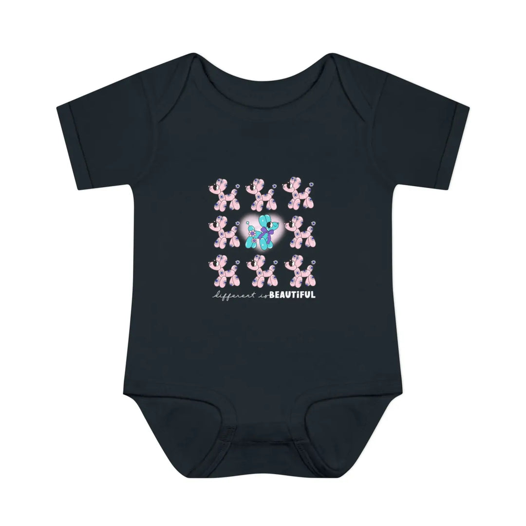 Different is beautiful baby bodysuit balloon animal infant onesie motivational inspiring gift 0-24 months cute shower