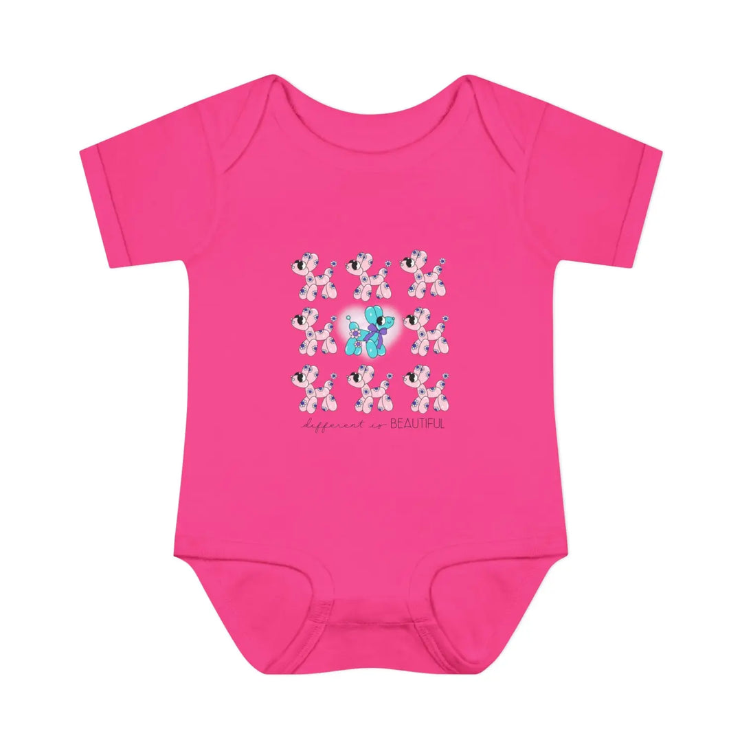 Different is beautiful baby bodysuit balloon animal infant onesie motivational inspiring gift 0-24 months cute shower