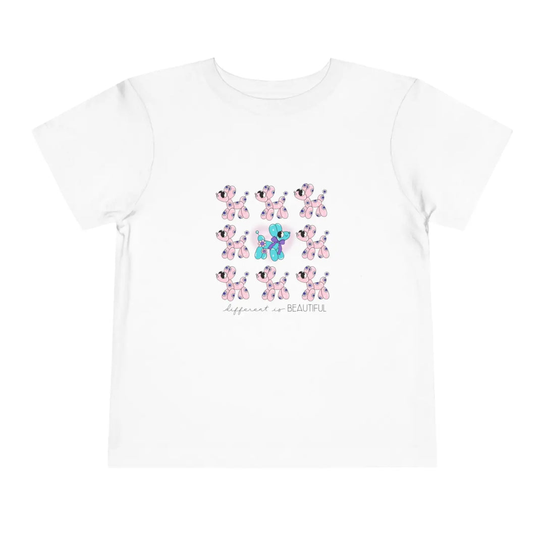 Different is beautiful toddler t-shirt - bright & long-lasting prints comfortable fit versatile sizes inspiring message