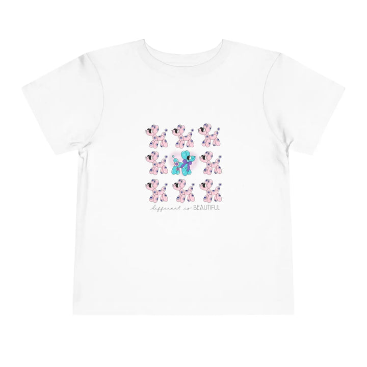 Different is beautiful toddler t-shirt - bright & long-lasting prints comfortable fit versatile sizes inspiring message