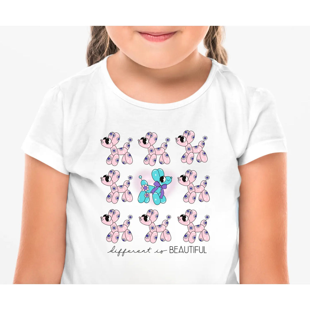 Different is beautiful toddler t-shirt - bright & long-lasting prints comfortable fit versatile sizes inspiring message