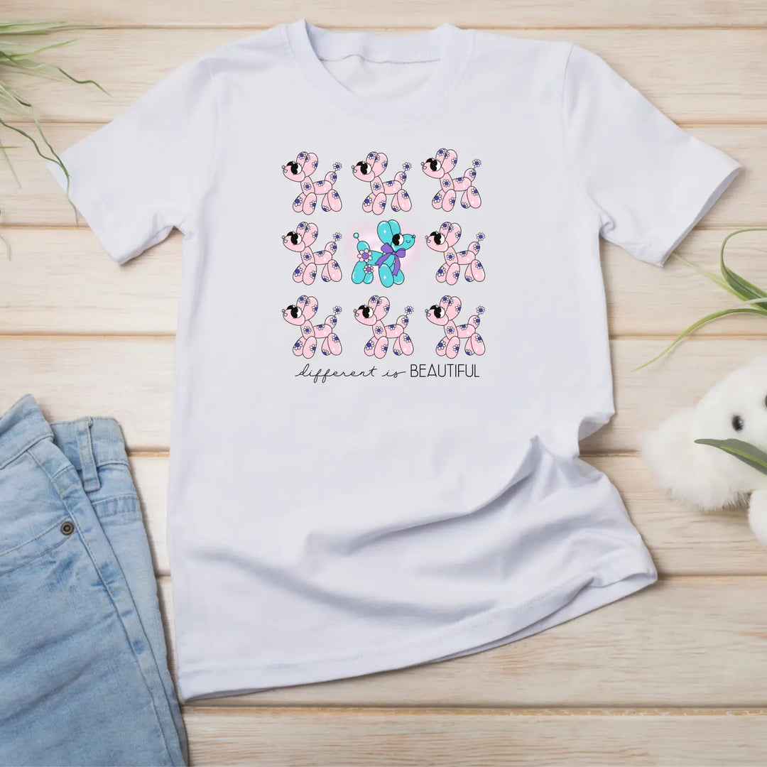 Different is beautiful toddler t-shirt - bright & long-lasting prints comfortable fit versatile sizes inspiring message