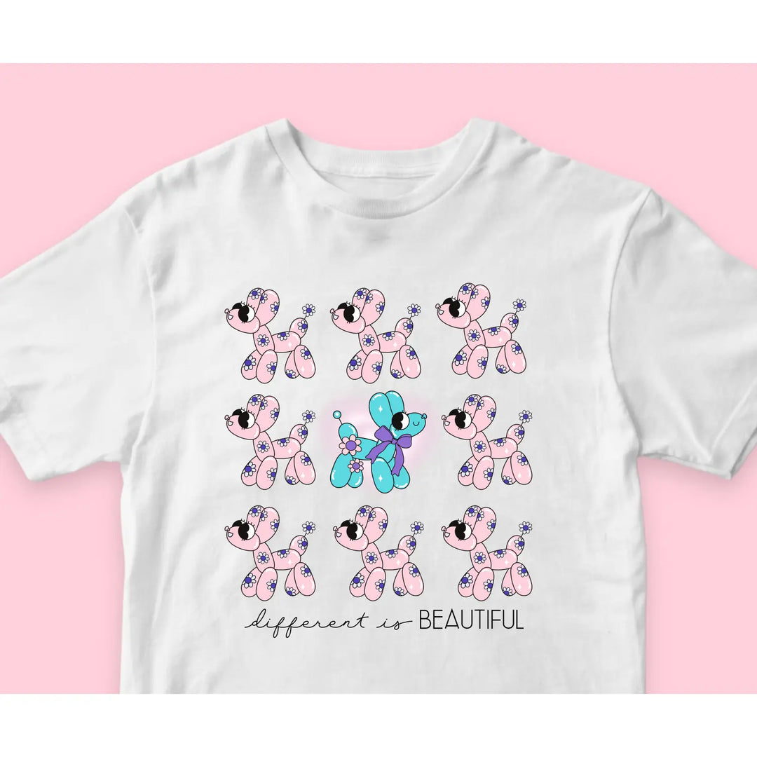 Different is beautiful toddler t-shirt - bright & long-lasting prints comfortable fit versatile sizes inspiring message