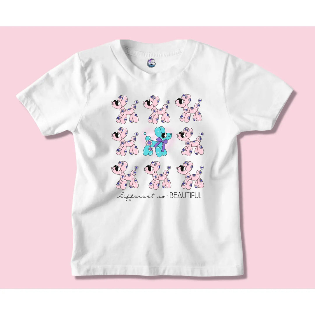 Different is beautiful toddler t-shirt - bright & long-lasting prints comfortable fit versatile sizes inspiring message