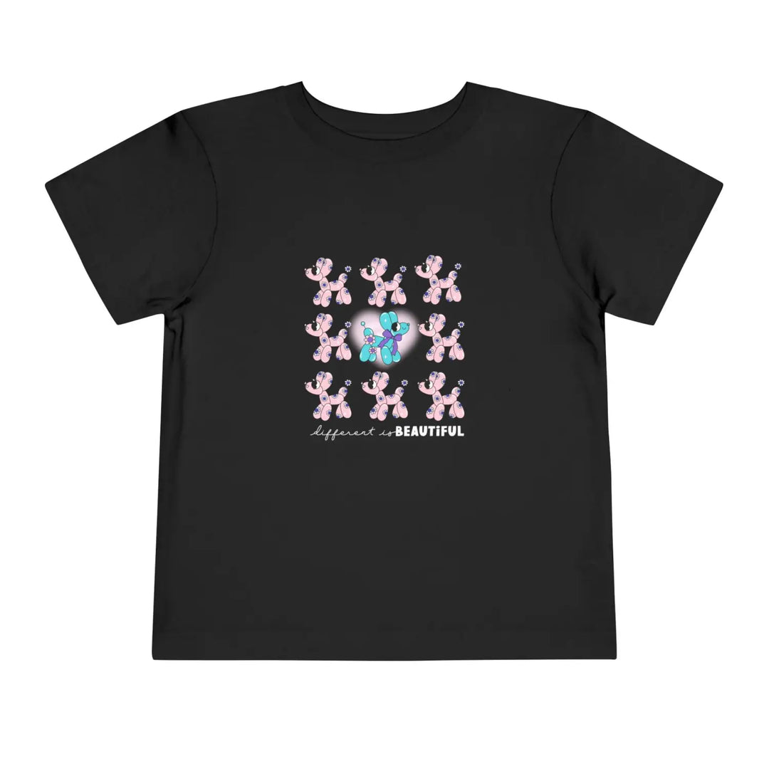 Different is beautiful toddler t-shirt - bright & long-lasting prints comfortable fit versatile sizes inspiring message