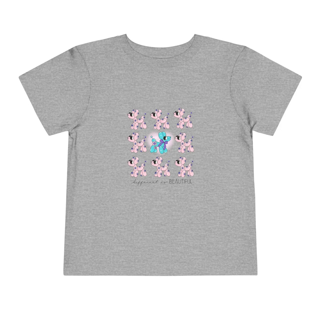Different is beautiful toddler t-shirt - bright & long-lasting prints comfortable fit versatile sizes inspiring message
