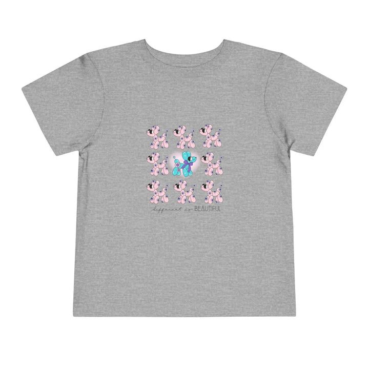 Different is beautiful toddler t-shirt - bright & long-lasting prints comfortable fit versatile sizes inspiring message