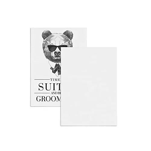 Elegant Bear Design Groomsmen Proposal Cards - 12-Pack with Black Envelopes by Paper Clever Party - Paper Clever Party