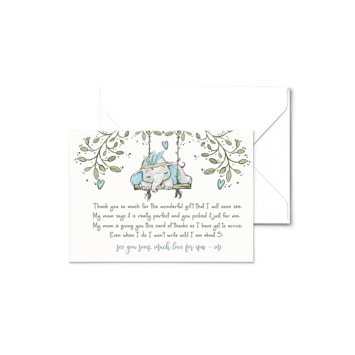 Elephant Baby Shower Thank You Cards – Prewritten Notes for Boys and Girls (Pack of 25) - Paper Clever Party