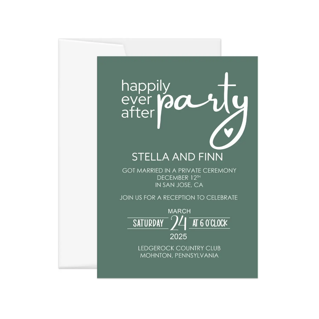 Enchanted Forest Happily Ever After Reception Invitations Personalized Fern and White - Paper Clever Party