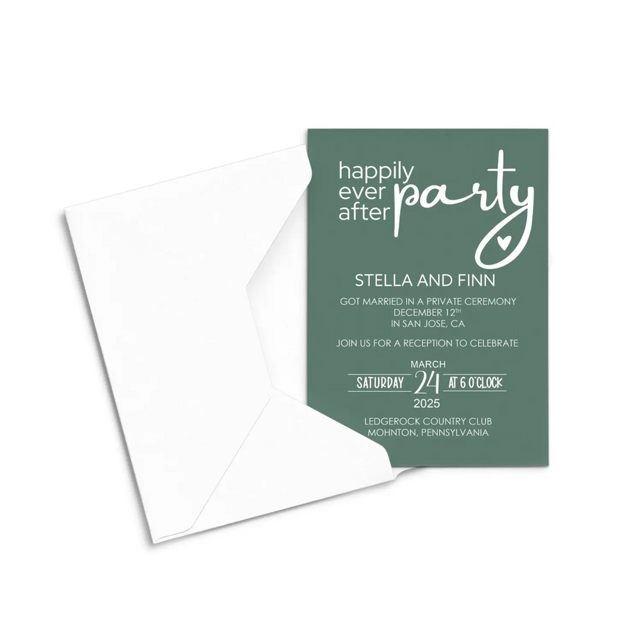 Enchanted Forest Happily Ever After Reception Invitations Personalized Fern and White - Paper Clever Party