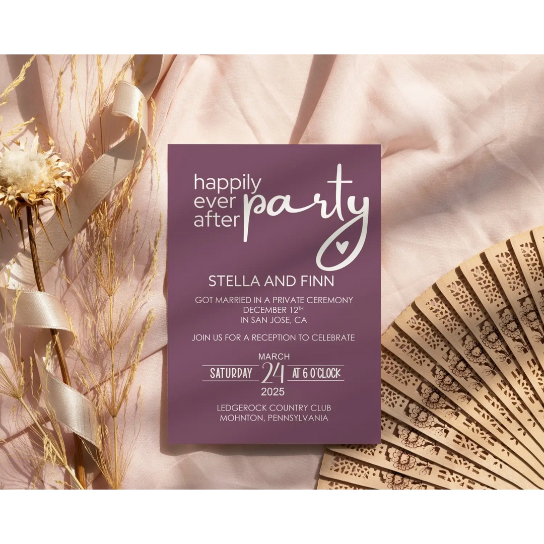 Enchanting Purple Happily Ever After Reception Invitations Personalized - Paper Clever Party