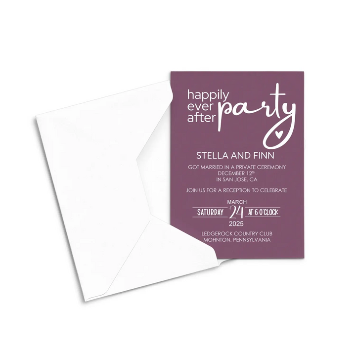 Enchanting Purple Happily Ever After Reception Invitations Personalized - Paper Clever Party