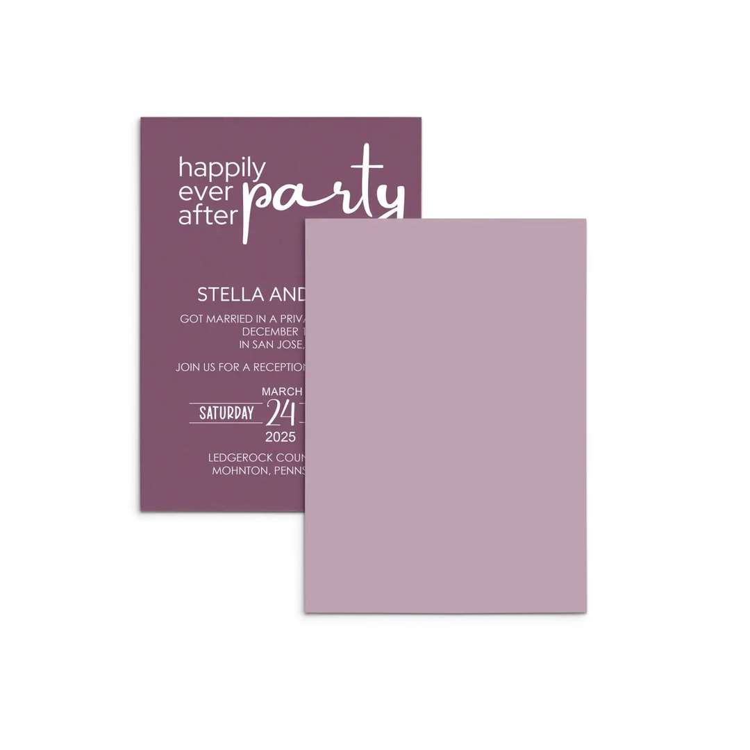 Enchanting Purple Happily Ever After Reception Invitations Personalized - Paper Clever Party