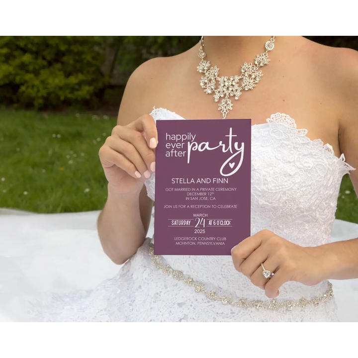 Enchanting Purple Happily Ever After Reception Invitations Personalized - Paper Clever Party