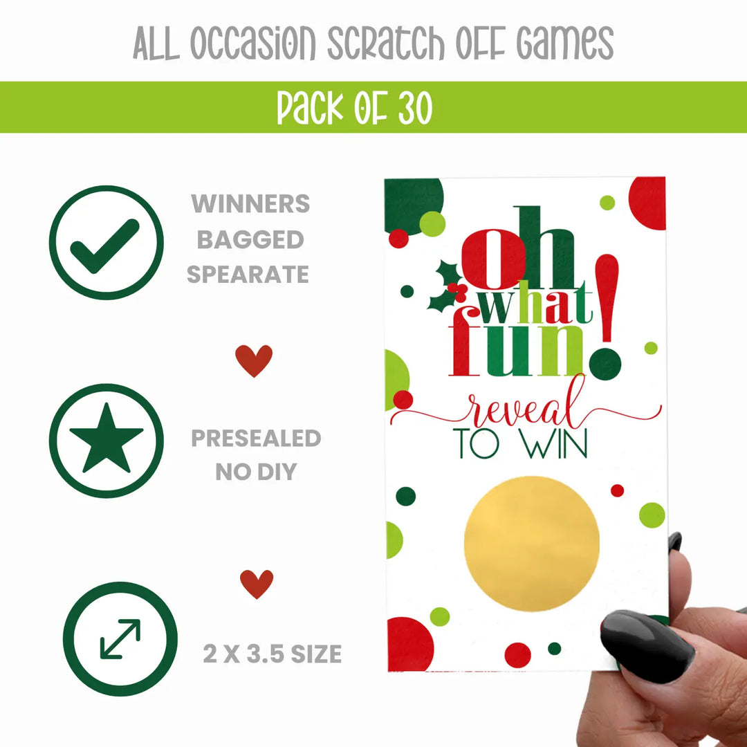 Xmas favors scratcher tickets for family and group Christmas party games