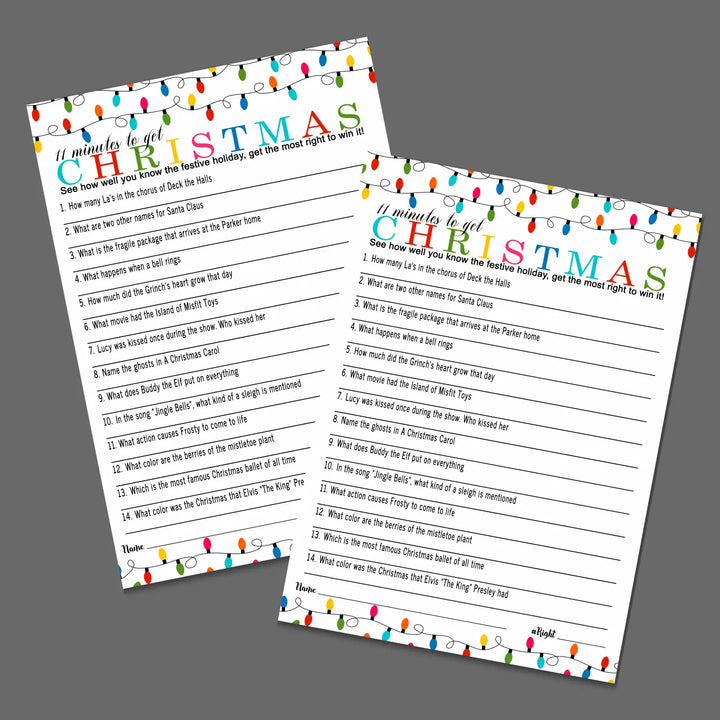 Festive lights christmas trivia printable holiday game instant download fun for all - party games