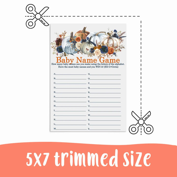 Floral Baby Name Race Game - Quick & Fun Printable for Baby Shower - Instant PDF Download - Paper Clever Party