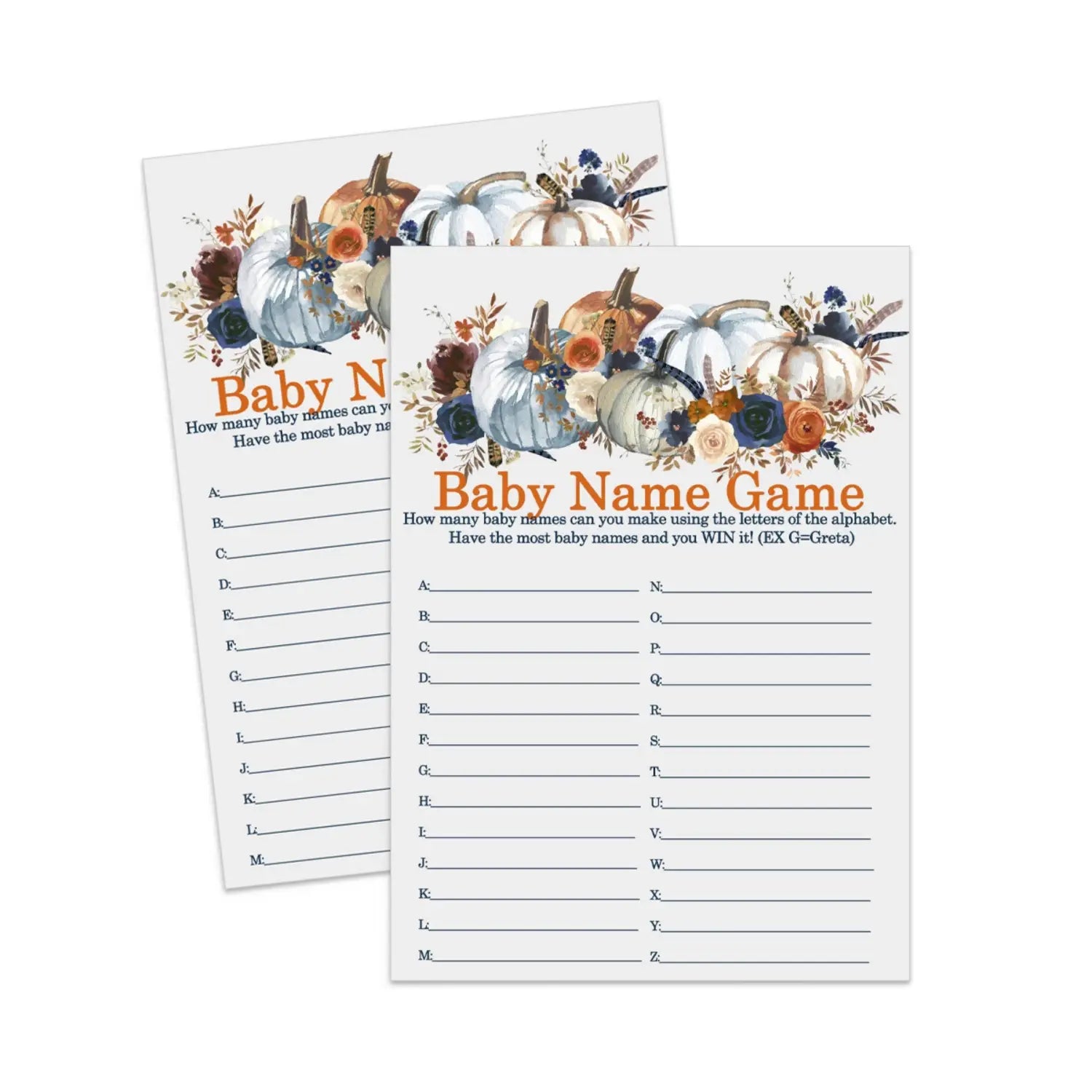 Floral baby name race game - quick & fun printable for shower - instant pdf download - party games