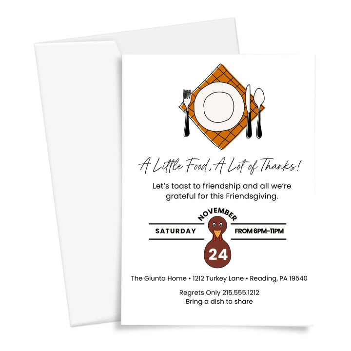 Friendsgiving invitations fall party autumn theme cards fully personalized printed or printable