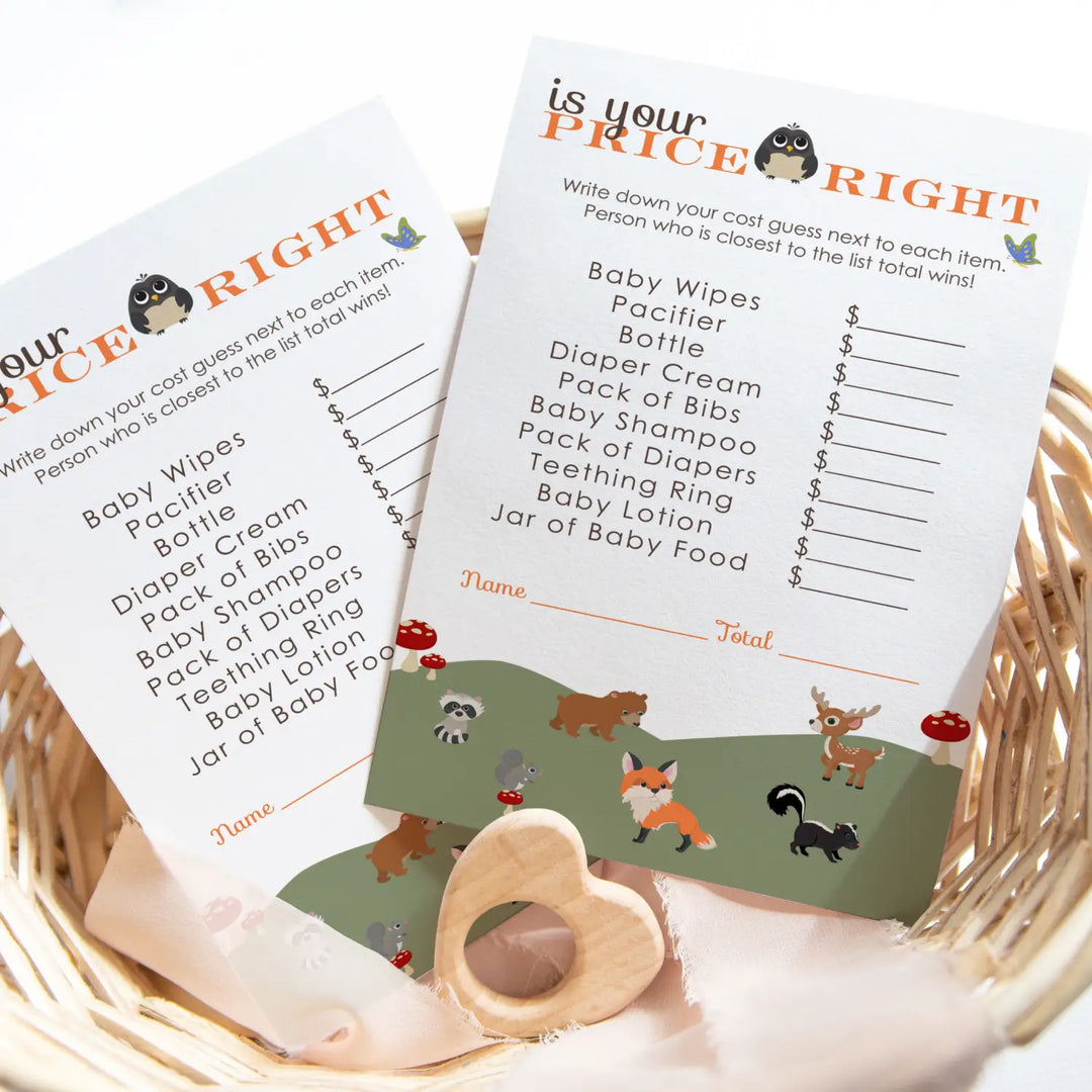 Gender Neutral Woodland Baby Shower Game - Paper Clever Party