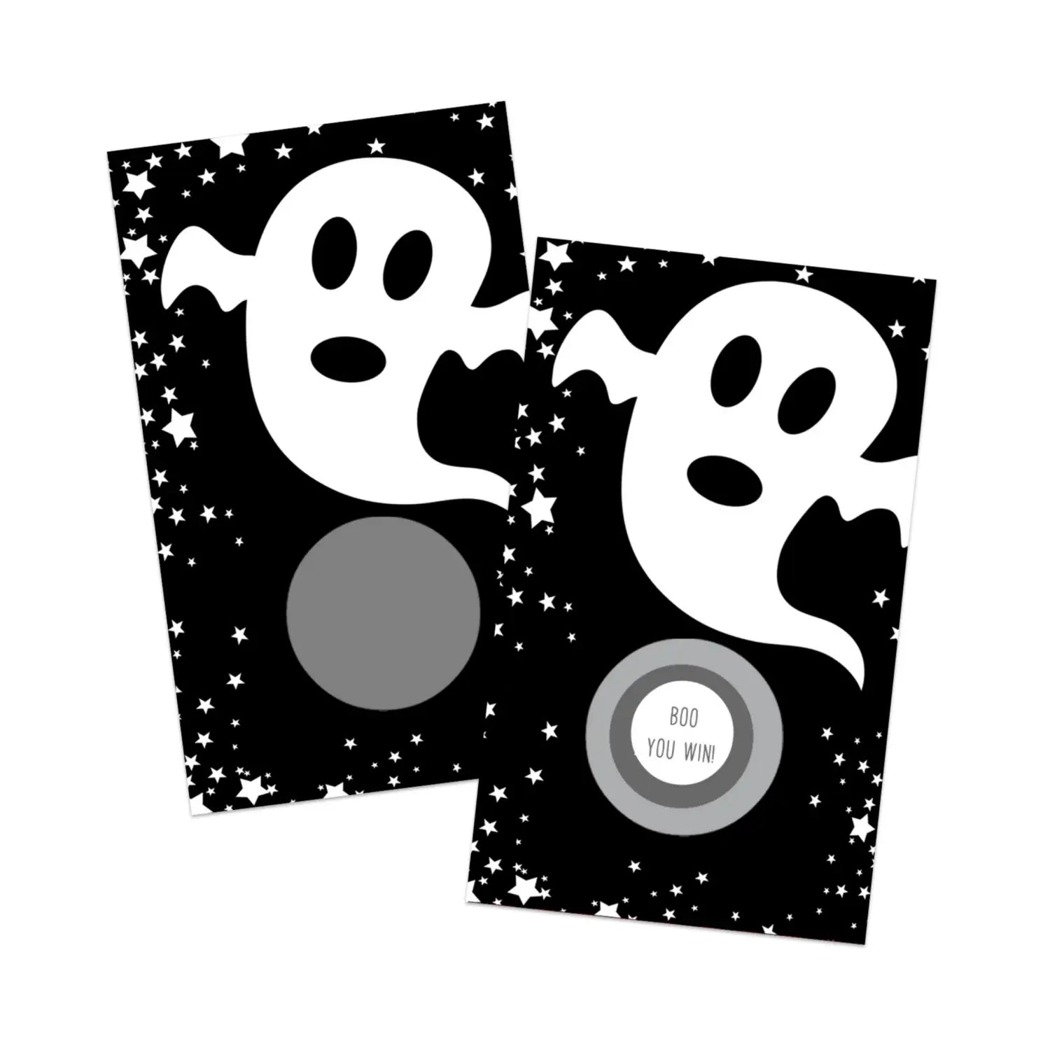 Ghost scratch off cards halloween party games pumpkin baby shower black and white favors 28 pack