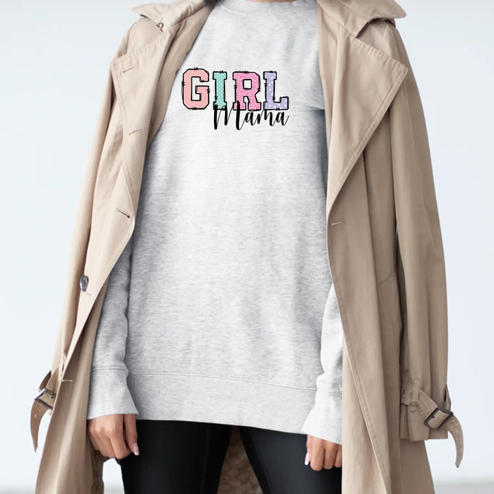 Girl mama crewneck sweatshirt cozy gift for moms cute parenting apparel mother’s day casual wear family gatherings baby