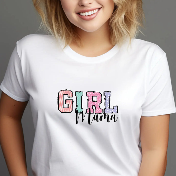 Girl mama women’s softstyle tee colorful graphic mom gift t-shirt proud shirt casual wear family idea life baby shower