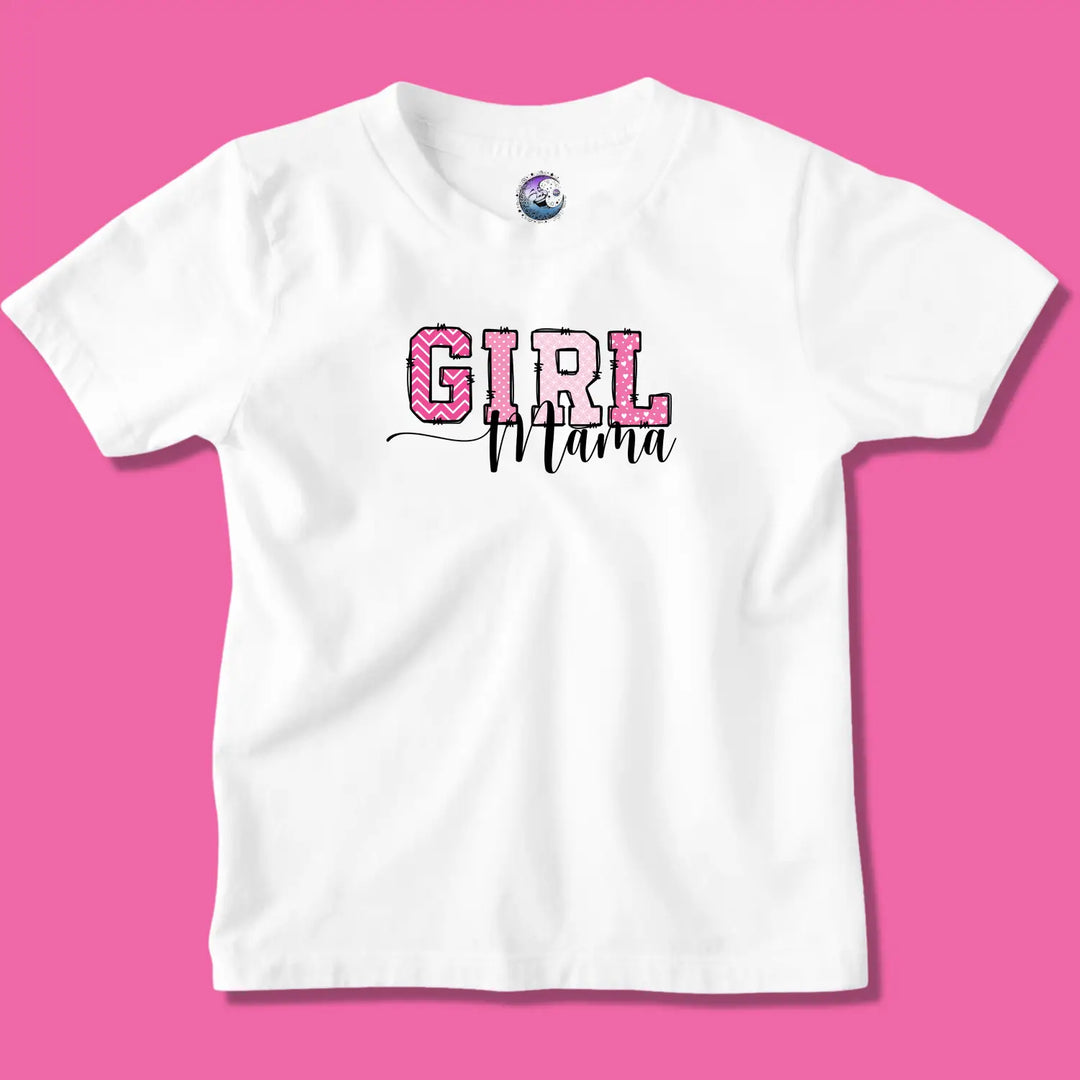 Girl mama women’s tee cute mommy graphict-shirt proud mom shirt casual wear matching family idea pink baby shower gift