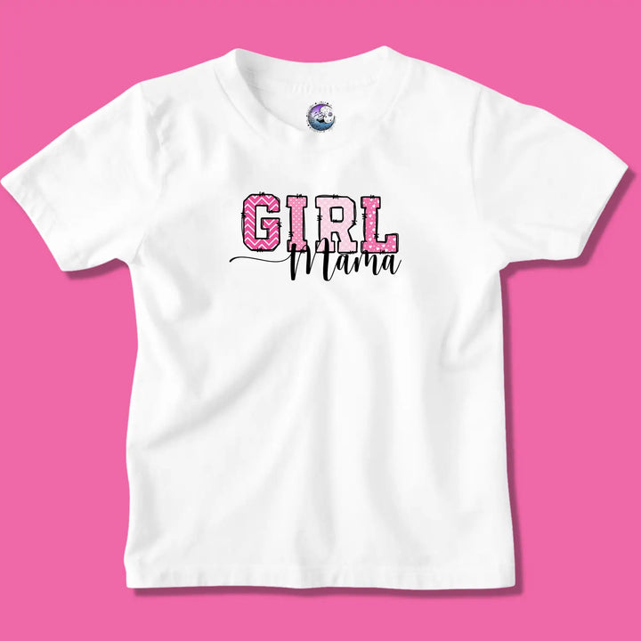 Girl mama women’s tee cute mommy graphict-shirt proud mom shirt casual wear matching family idea pink baby shower gift
