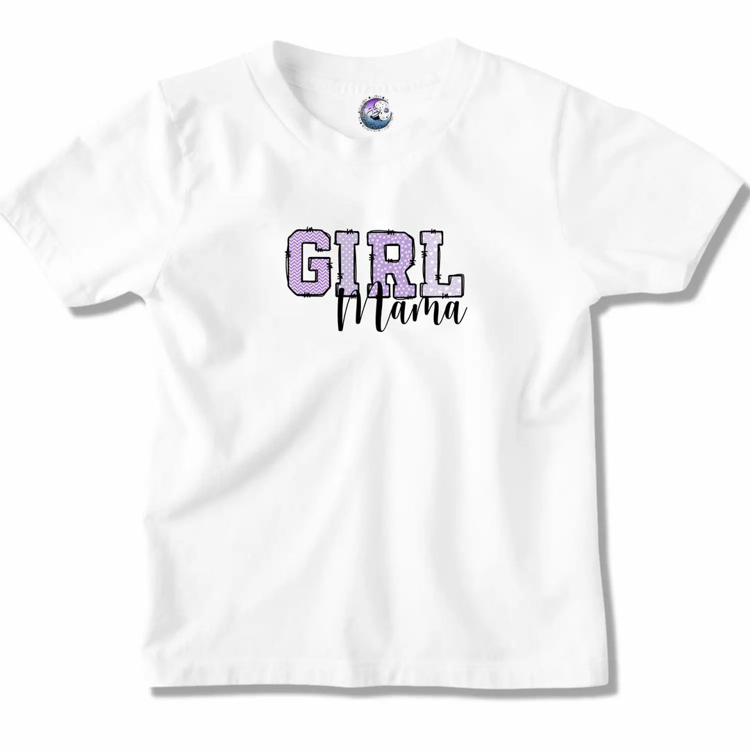 Girl mama women’s tee lilac cute mommy graphic t-shirt proud mom shirt gift matching family idea baby shower outfit