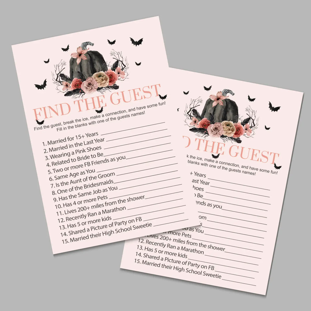Gothic bridal shower game instant download 8 games blush and black printable fun for halloween wedding celebrations