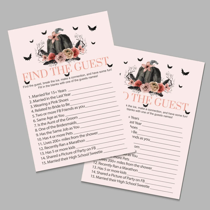 Gothic bridal shower game instant download 8 games blush and black printable fun for halloween wedding celebrations