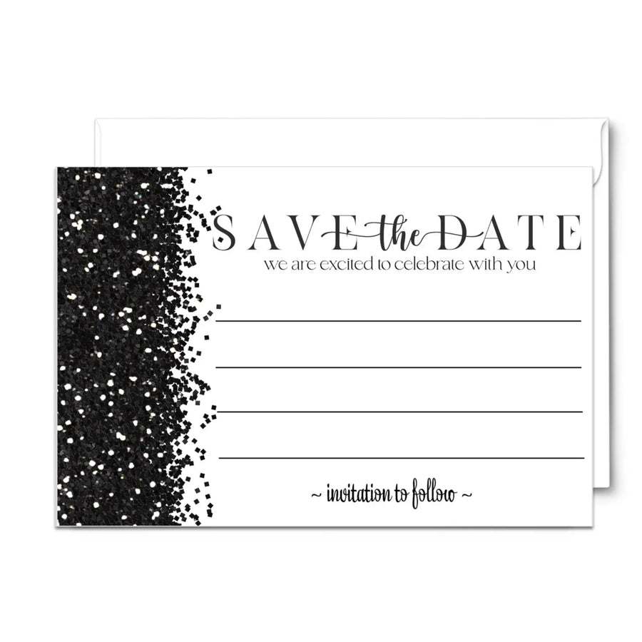 Gothic Glam Skull Save the Date Cards - 25 Pack Unique Invitations with Envelopes - 3.5x5 - Paper Clever Party