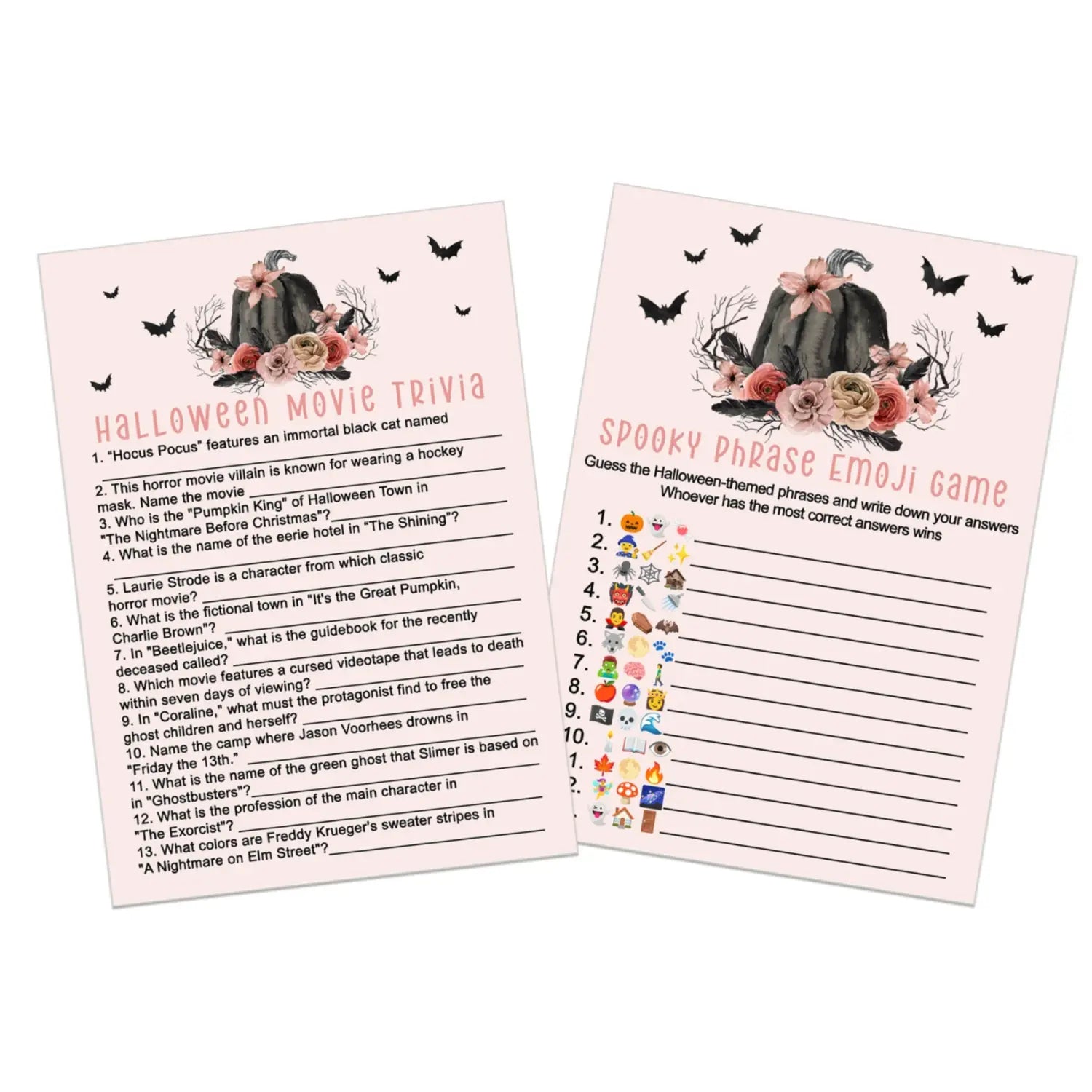 Gothic pumpkin halloween party game bundle 25 pack - games